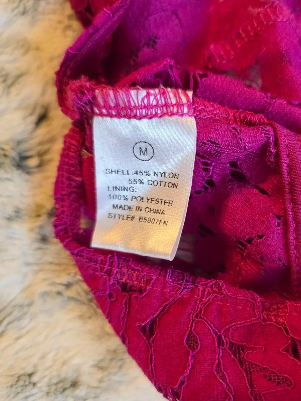 Fashion Nova Raspberry Pink Lace Bodysuit - Picture 6 of 7